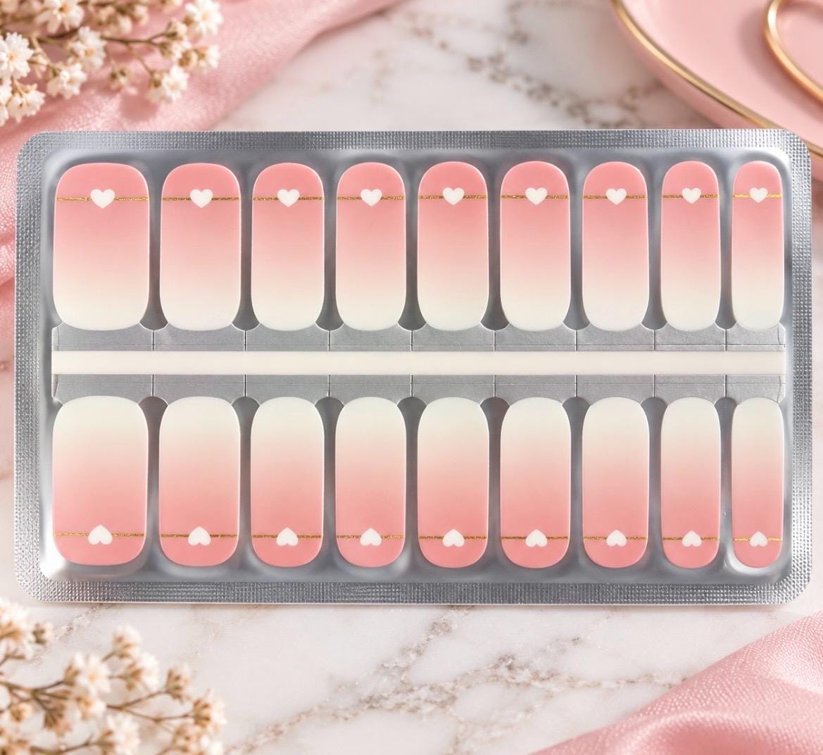 Sweetheart Fade Nail Polish Wraps, Nail Stickers