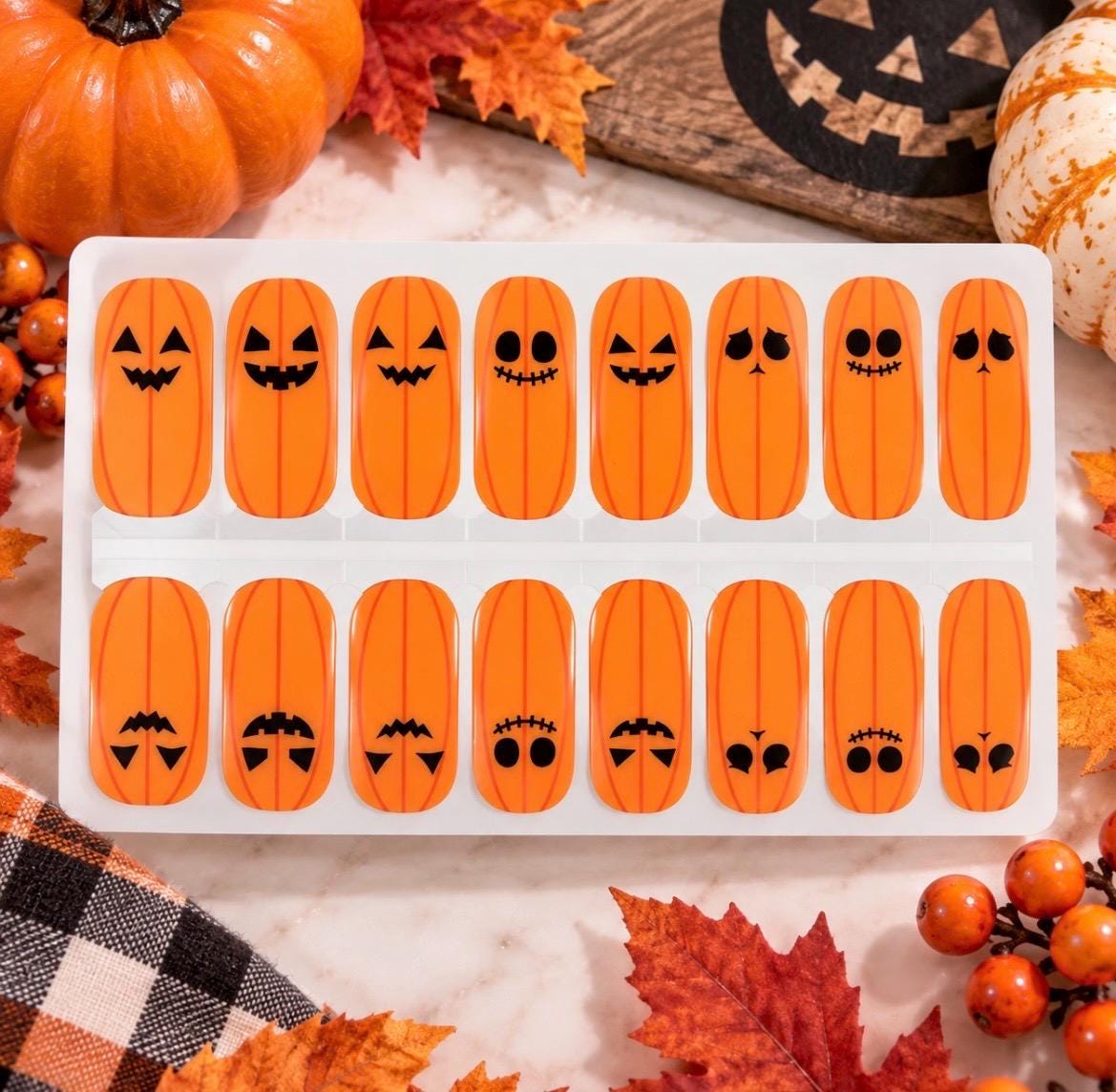Pumpkin Patch Pals- Non-Toxic Nail Polish Strips, Nail Stickers
