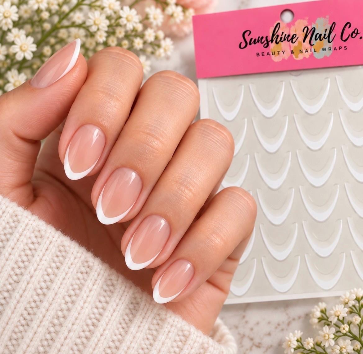 Simply French TIPS ONLY - 3-D Nail decals- easy to apply nail stickers