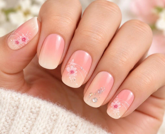 Delicate Bloom Gel Nail Polish Strips: Easy Nail Art