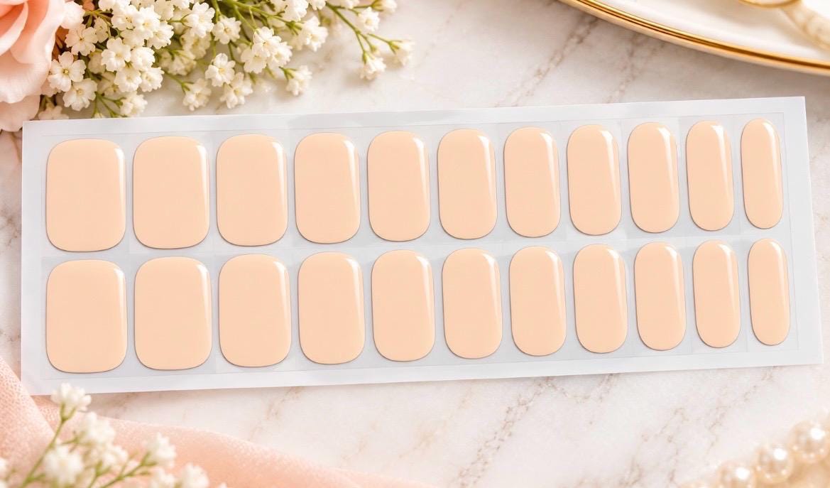 Vanilla Peach Nail Wraps No UV Gel