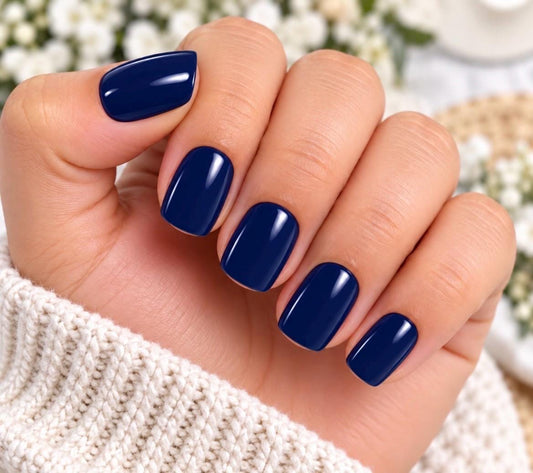 Midnight Blue  Gel Nail Polish Strips: Easy Application, No UV Light, Non-Toxic