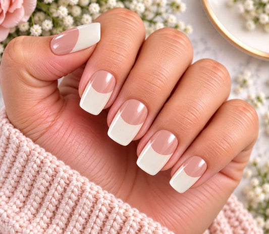 Soft Blush French Manicure - Gel Nail Wraps: Easy to apply Nail Stickers