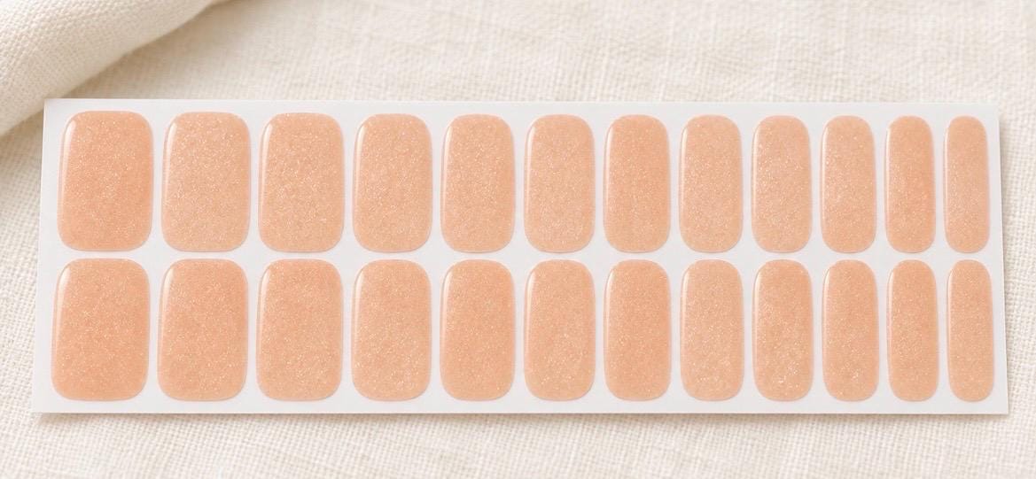 Soft Peach Shimmer Nail Wraps WIDER Sizes