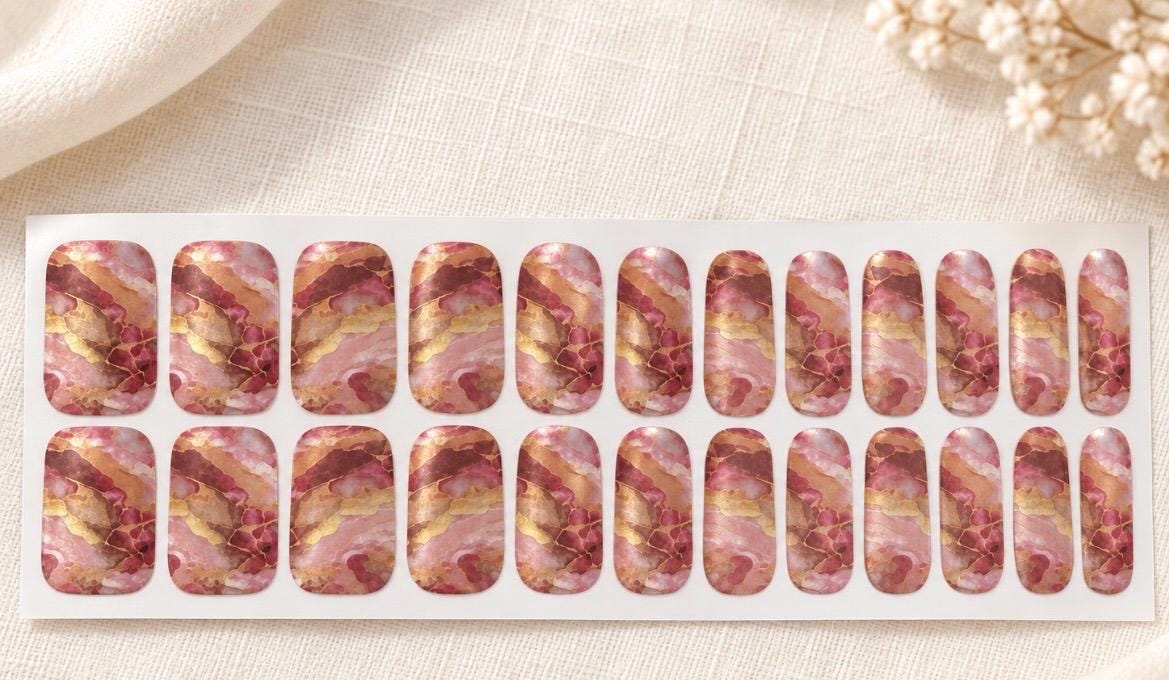 Desert Bloom Metallic/Chrome Nail Wraps