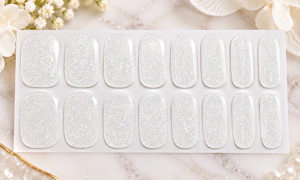 Crystal Frost Glitter Nail Wraps No UV Gel
