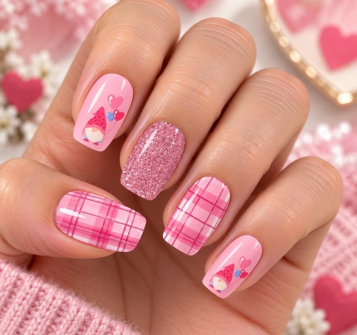 Sweetheart Gnomes Nail Polish Strips: Non-Toxic Nail Wraps