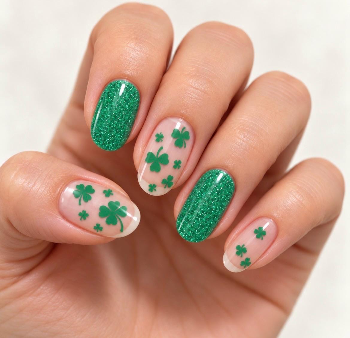 Clover and Glitter Nail Polish Strips: Non-Toxic Nail Art