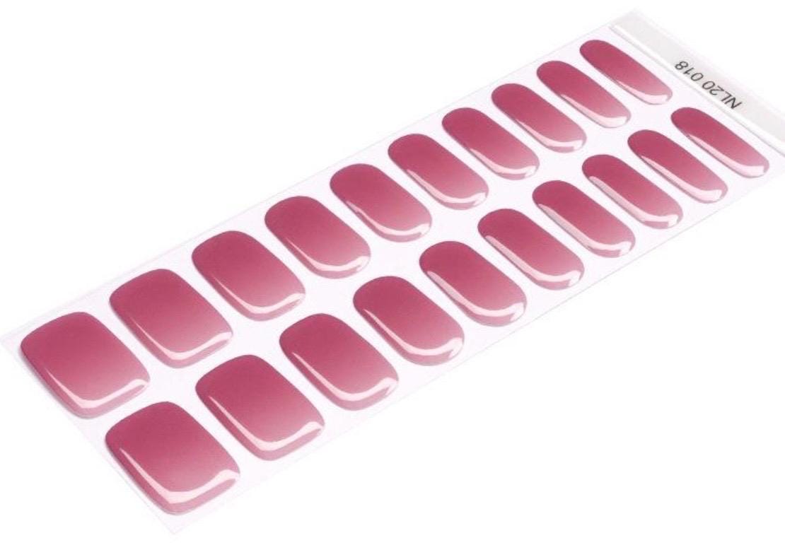 Blushing Mauve Ombre’ Nail Wraps Natural Cured No UV Gel