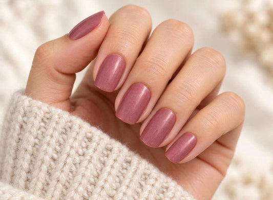 Berry Cashmere Nail Polish Strips:  Wider Nail Sizes, Easy to apply, Non-Toxic