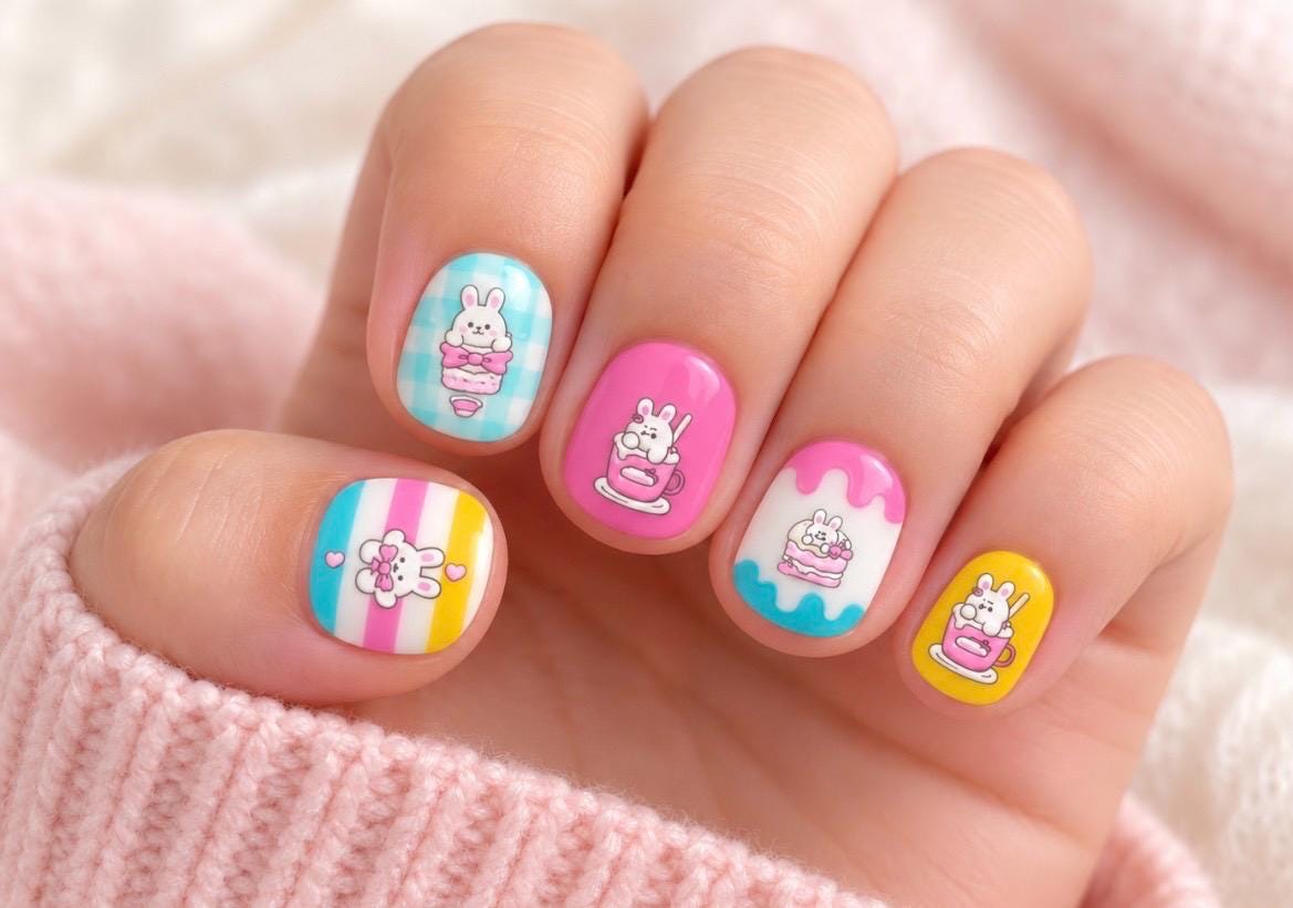 KIDS Nail Wraps No UV Gel- Bunny Wishes