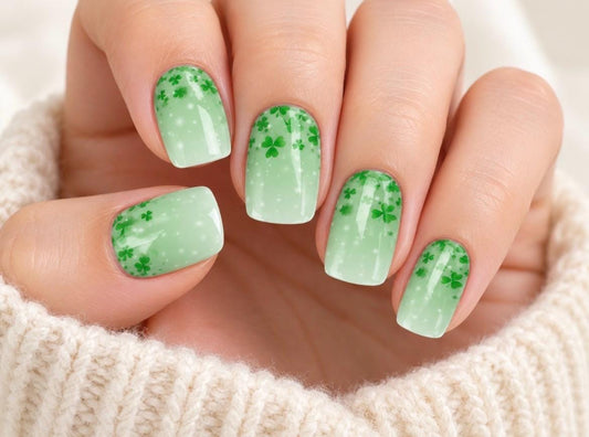 Leprechaun Luck St. Patrick’s Day Nail Strips, Wider Nail Sizes, Easy to Apply, Non-Toxic