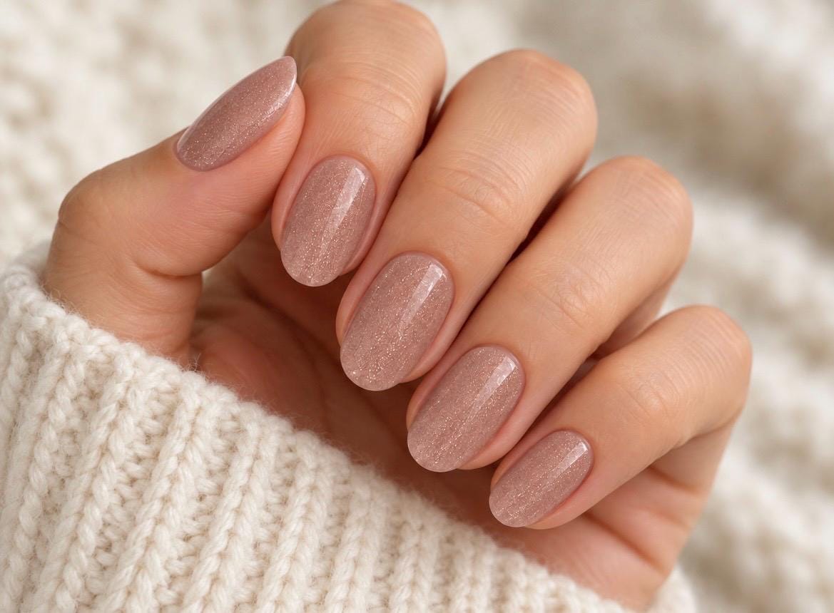 Pink Cashmere Shimmer Chameleon Nail Polish Strips - Wider Nail Sizes, Non-Toxic Easy Application
