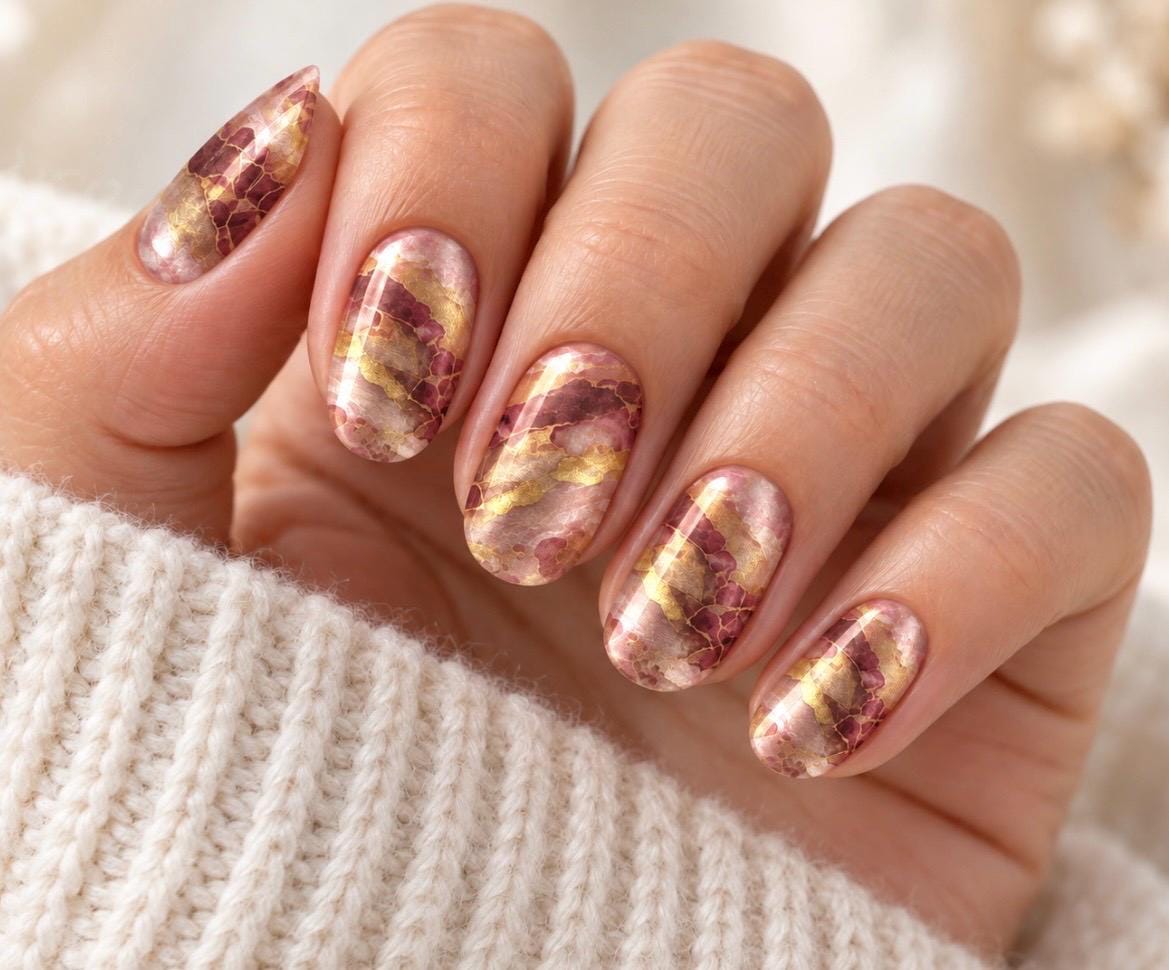 Desert Bloom Metallic/Chrome Nail Wraps