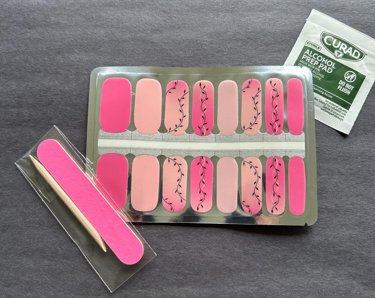 Blushing Vines - Nail Polish Strips: Non-Toxic Nail Wraps