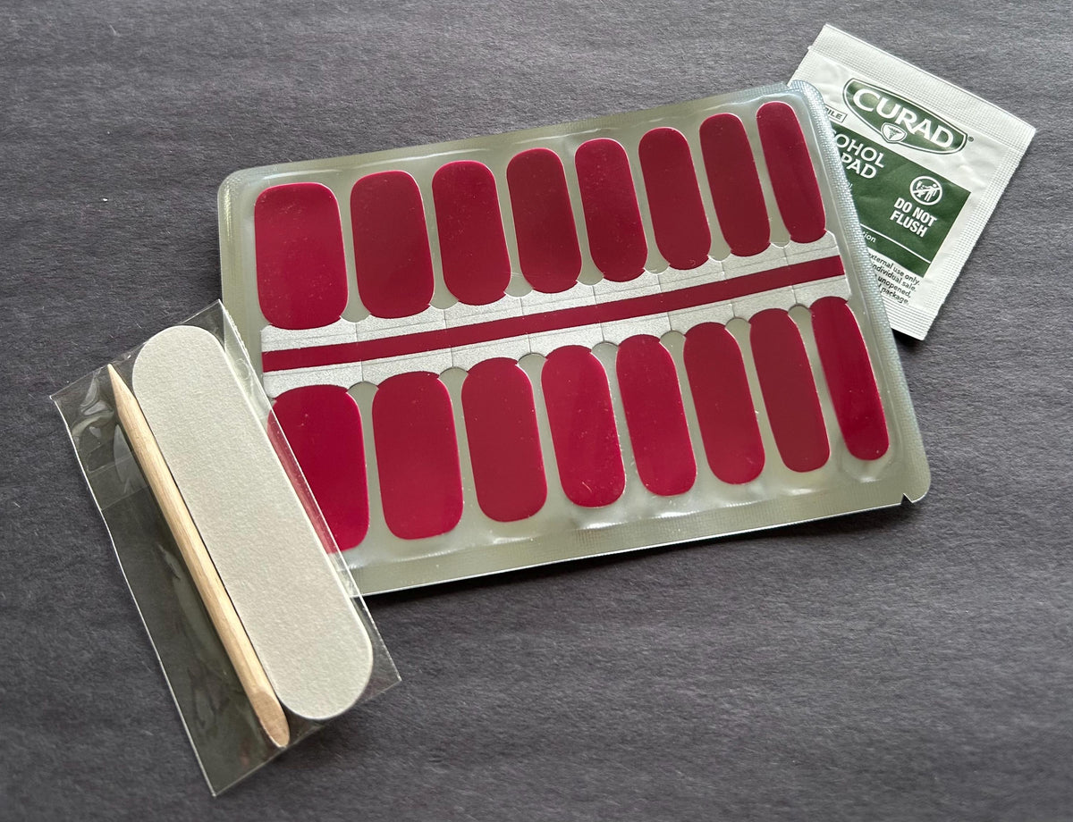Cranberry Crush- Non-Toxic Nail Polish Strips, Nail Stickers