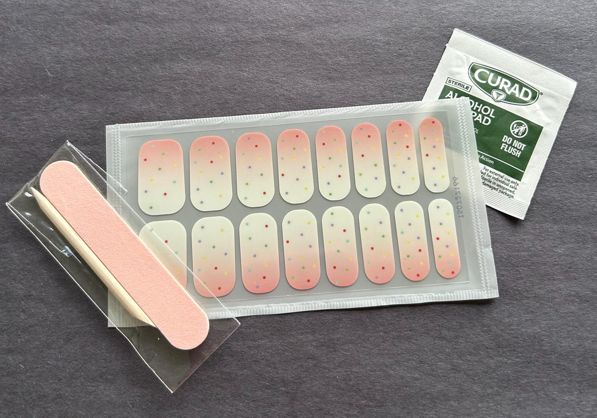 Confetti Sprinkle Fade -  Nail Polish Strips: Non-Toxic Nail Art