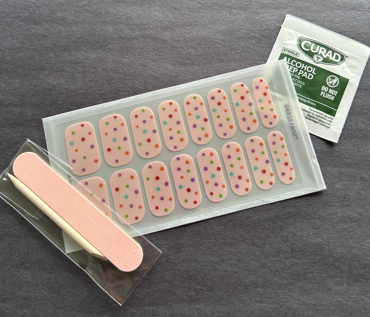 Color Pop Sprinkles - Nail Polish Wraps: Pink Nail Stickers