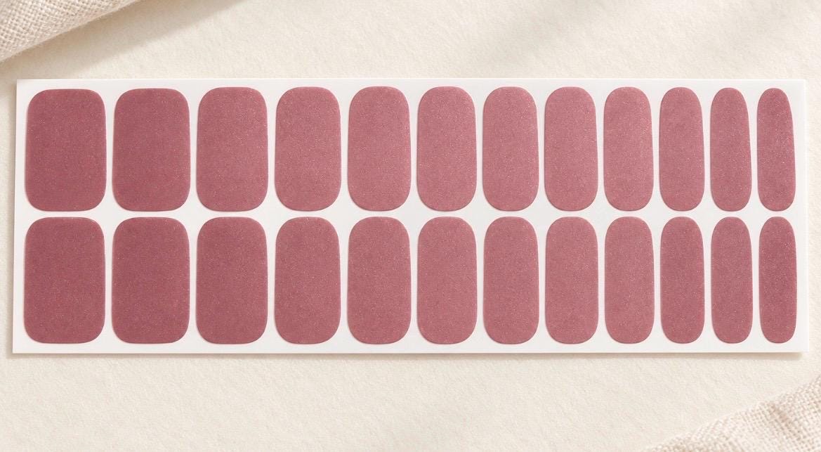 Berry Cashmere Nail Polish Strips:  Wider Nail Sizes, Easy to apply, Non-Toxic