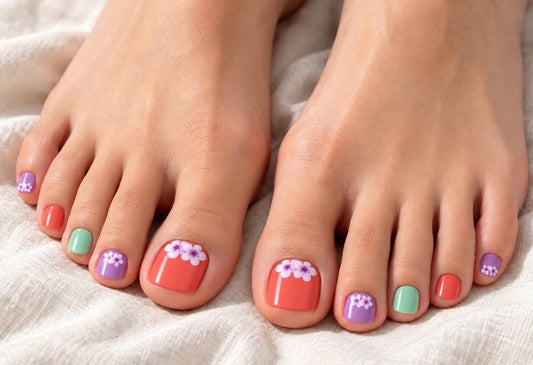 Sweet Spring Blossoms - Toe Nail Polish Strips:  Nail Art