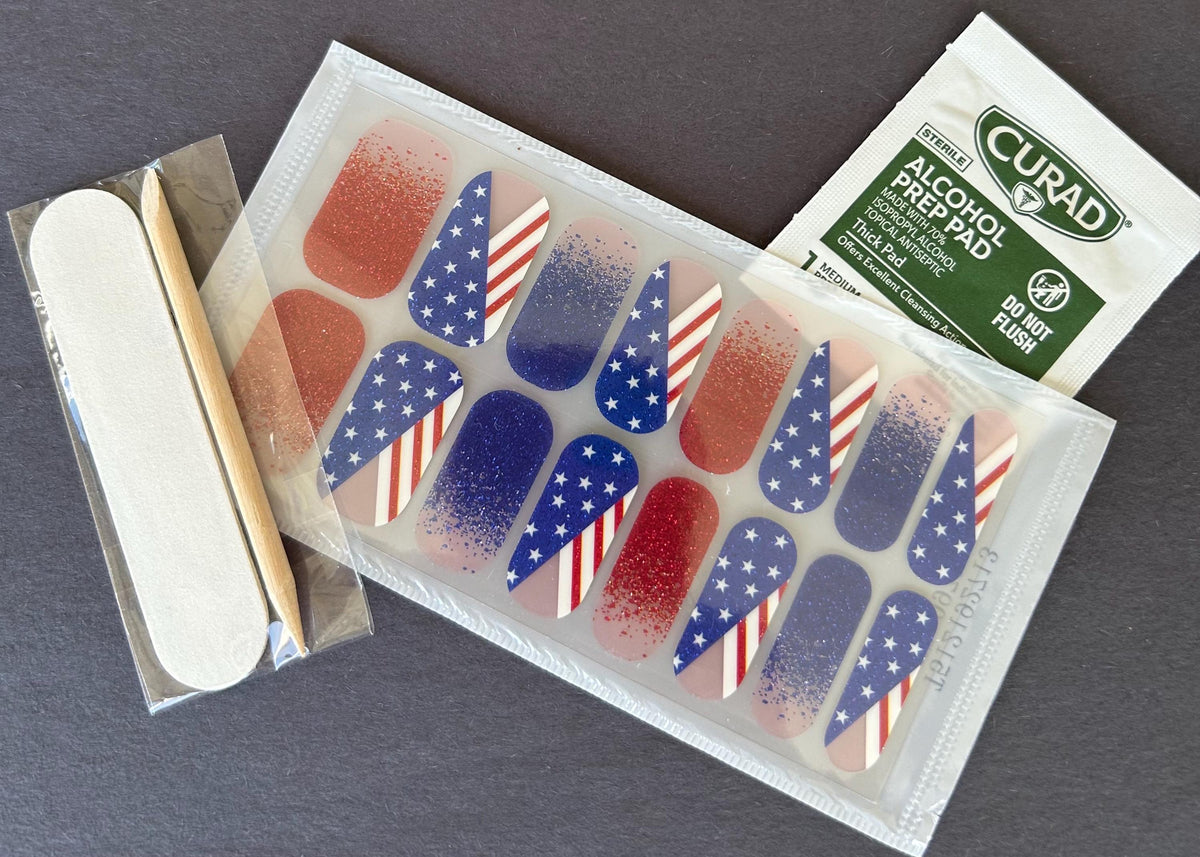 All American Glitter Nail Polish Strips: Non-Toxic Nail Art