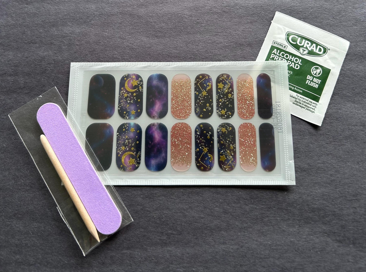 Celestial Dream Sparkle Nail Polish Strips: Non-Toxic Nail Art