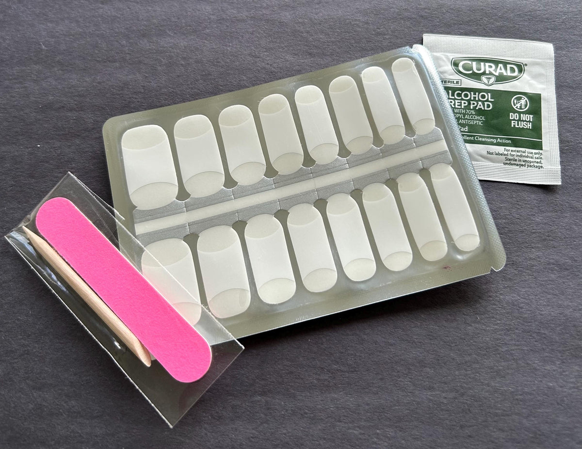 French Manicure Nail Polish Strips for Shorter Nails- Non-Toxic